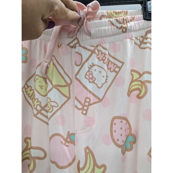 Hello Kitty Milk Print Pajama Pants Pastel Kawaiia Y2K Lounge Relaxation Size 2X - Picture 4 of 8